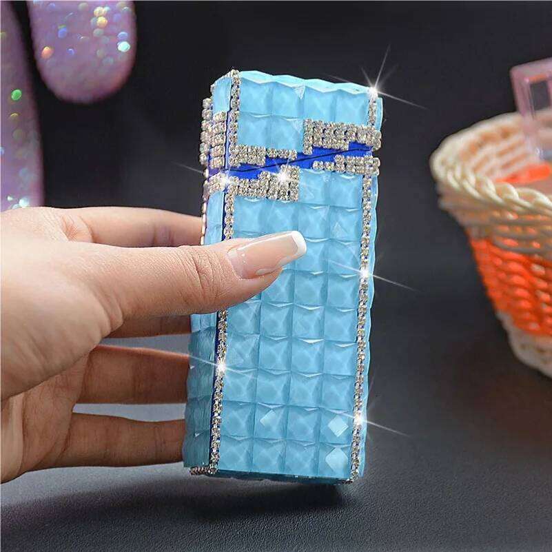 Rhinestone Fine Case Automatically Bounces 20 Slender Cases, Women's Full Drill Extended Creative Cigarette W260202