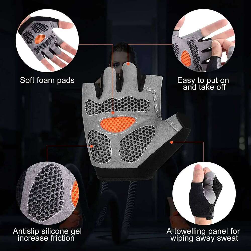 Weightlifti Gym Fitness Training Fingerless Men Women Bodybuilding Exercise Sports Gloves Cycling Anti Slip Breathable XJ260202