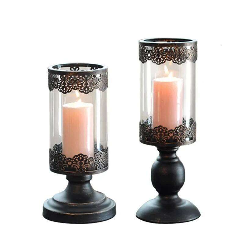 1pc Metal Holders Pillar Candle Centerpieces Table Mantel Fireplace Candlestick Nordic Home Decor Y260131