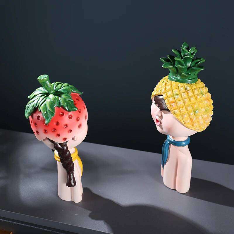 Nordic Flower Head Character Resin Adornments Home Livingroom Desktop Figurines Crafts Office Coffee Table Ornaments Decoration Y260202