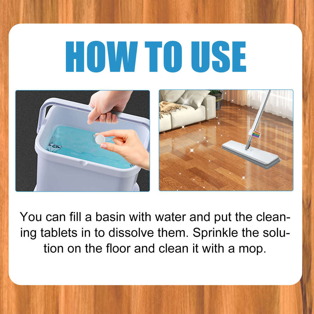 Tablets Household Tile Wood Floor Cleaning Stain Removal Descaling Polishing One-Sweep Clean S260202