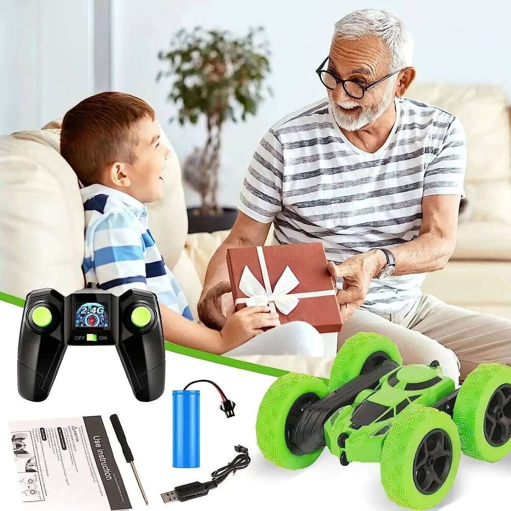Stunt Children Double Sided Flip 2.4G Remote Control 360 Deree Rotation Off Road Drift RC Car Gifts For Kids Adults Boys Y260131