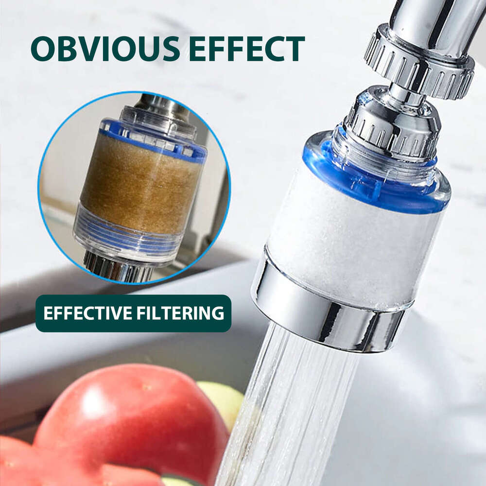 Jue-Fish Faucet 360°Rotating Head Filter Showerhead Outlet Kitchen Household Water Purifier S260202