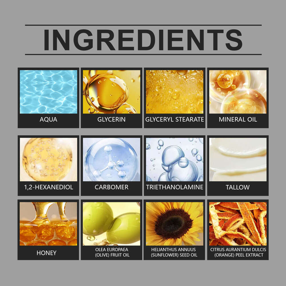 AMZ Honey Beef Fat Nourishing Facial Daily Gentle Care Skin Hydrating Citrus Flavor Moisturizing Cream S260131