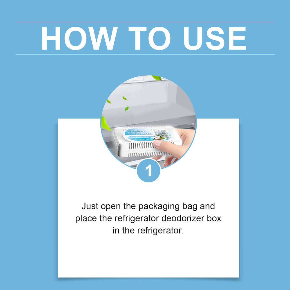 Jue Fish Deodorizer Box Household Freezer Deodorizing Cleaner Odor Eliminator Refrigerator Cleaning Agent S260202