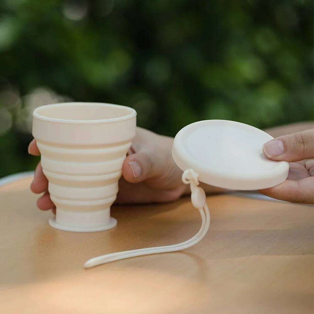 Foldable silicone camping cup collapsible portable mug for hiking outdoor adventures picnic cookware lightweight Z260202