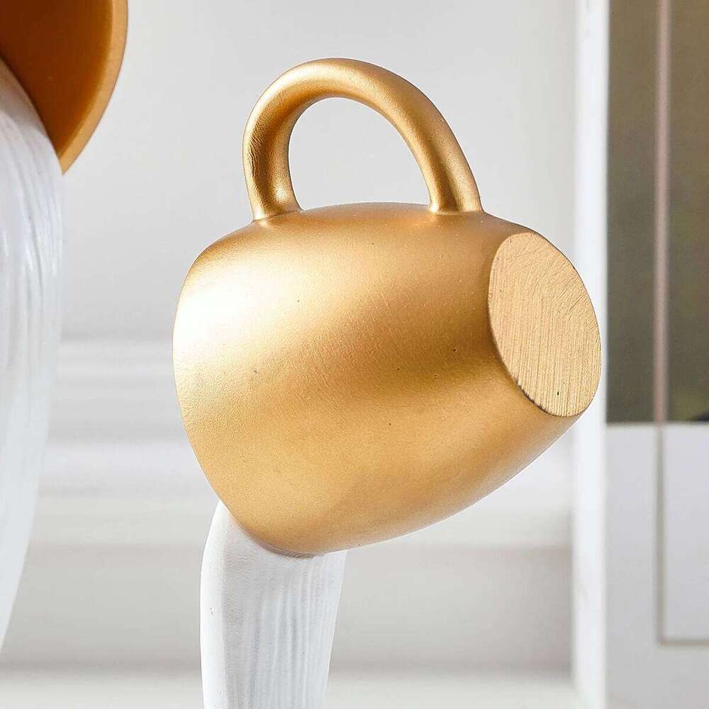 1PC, a three-dimensional suspended anti-gravity tipping coffee cup decorative item made of resin. Y260202