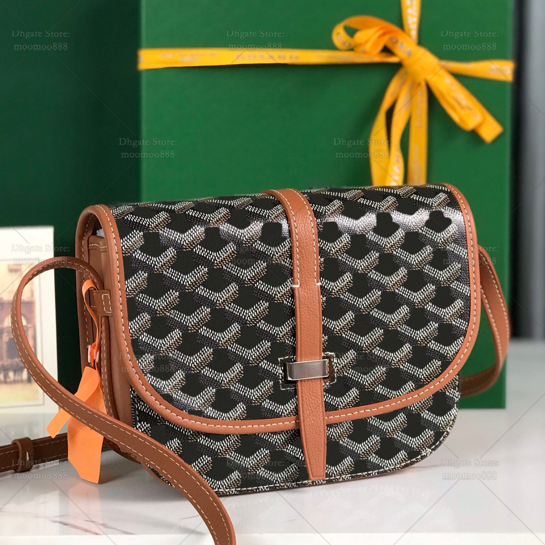 12A All-New Mirror Quality Designer Message Bag for Women Man Belvedere Bags Canvas Cowhide Leather Shoulder Bag Luxury Brown Crossbody Purse with Box