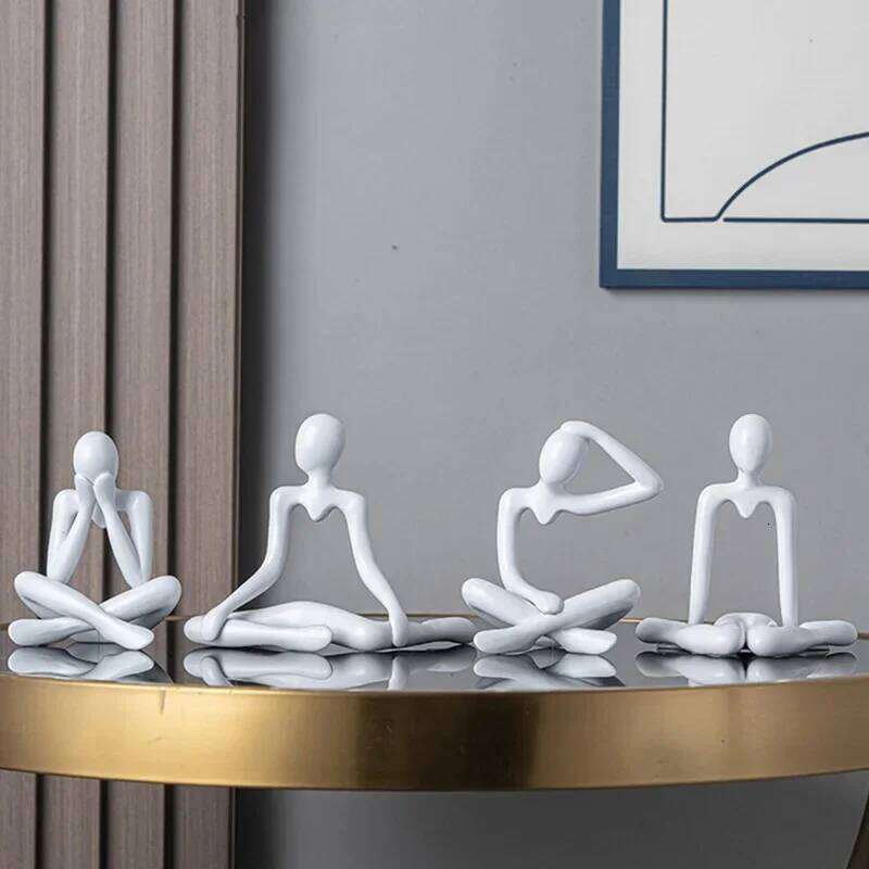 Nordic Light Luxury Style Abstract Figure Thinker Home Decoration Ornaments Sitting Posture Statue Crafts Desktop Decor Artworks Y260202