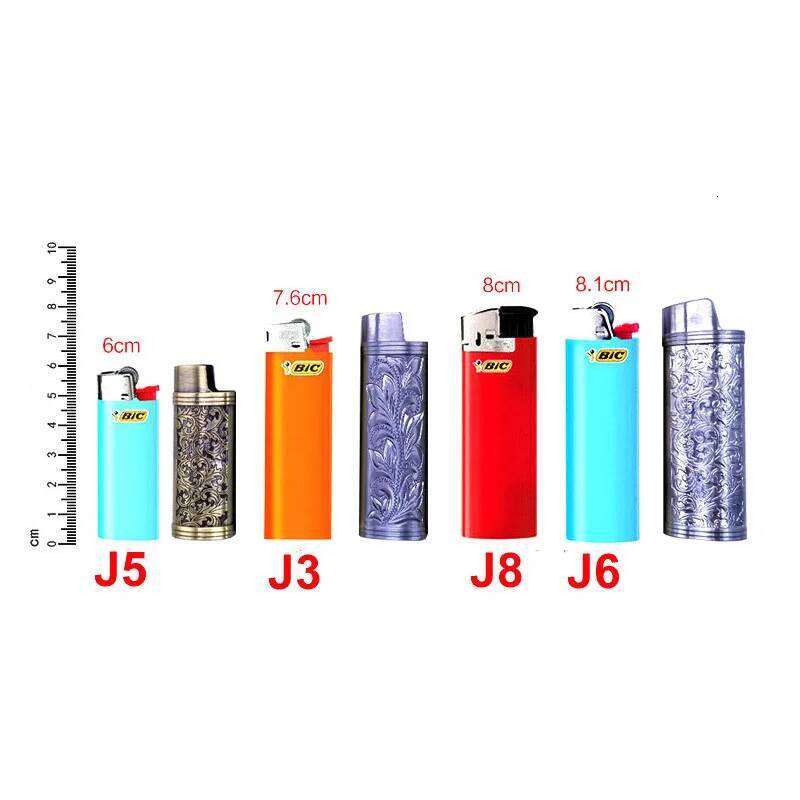 Metal Armor Gas Cover Holder Pouches Arabesque Hollow carving J3/J5/J6 Lighter Case General Plastic Body Protection W260202