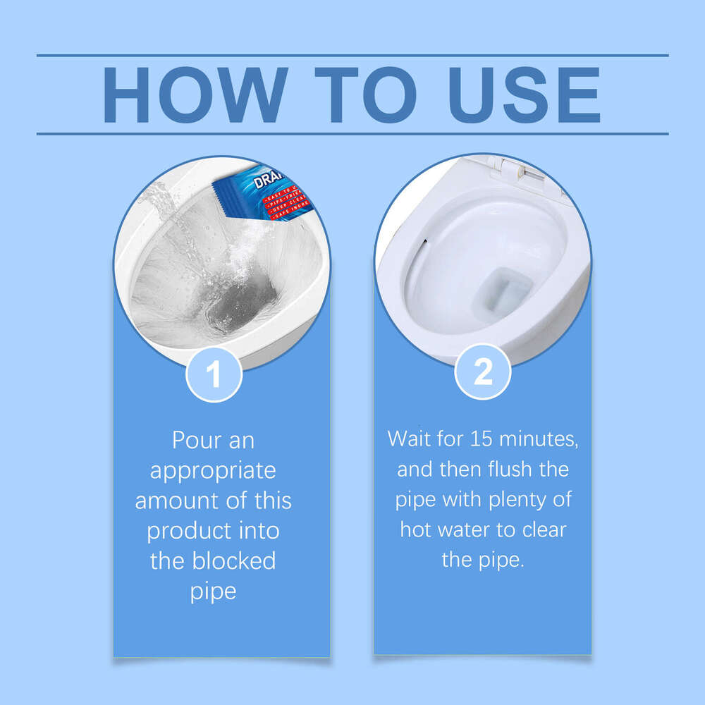 Jakehoe Pipe Cleaning Powder for Unclogging Bathroom Pipes, Toilets, Floor Drains, and Kitchen Drains S260202