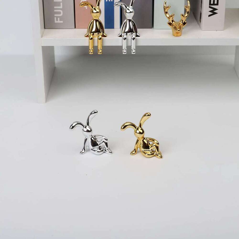 Cartoon Animal Car Interior Center Console Creative Rabbit Ornament Personality Room Dining Table Desk Decoration Y260202