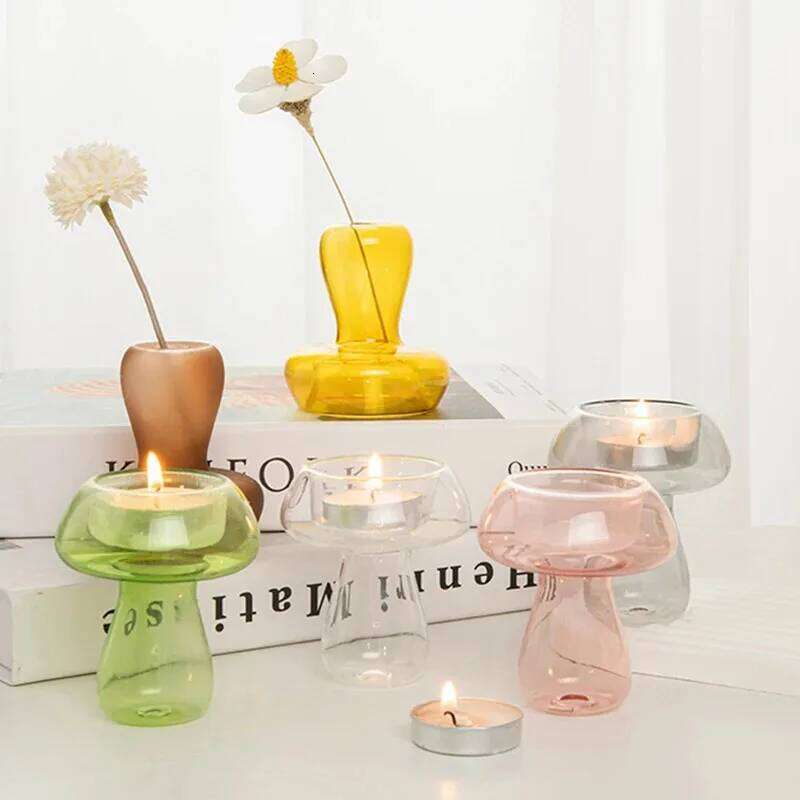 Nordic Handmade Glass Holder, Creative Style, Office/Home Decoration, Candle Holder Suitable for Wedding Celebration Y260131