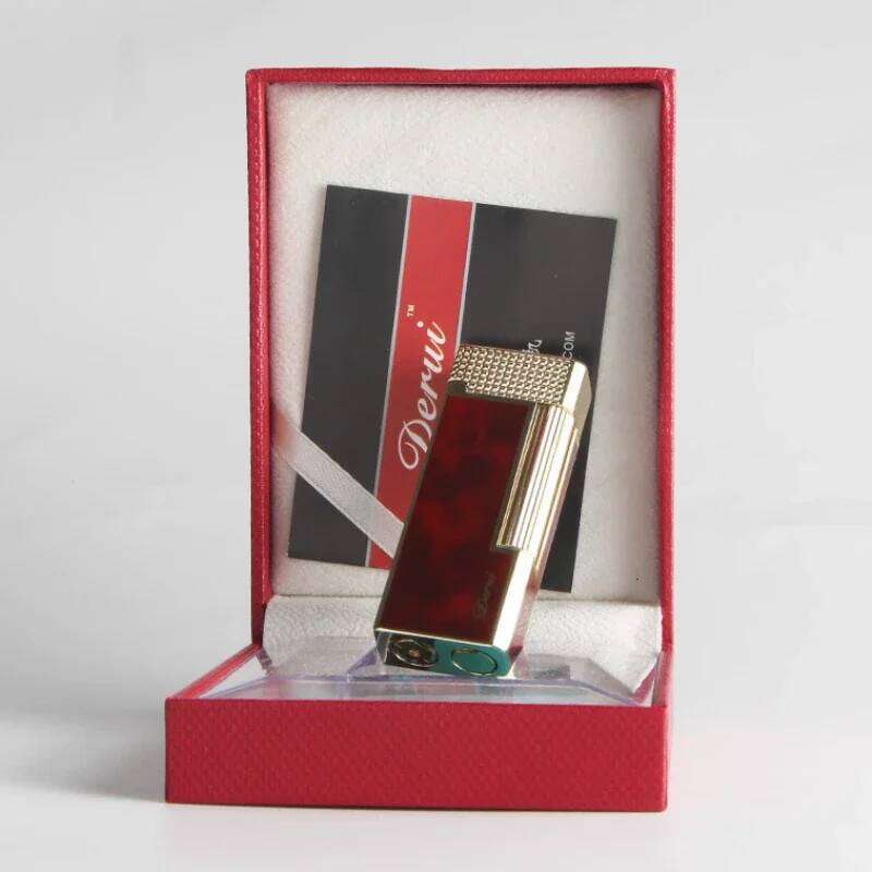 New High-end Women's Narrow Version Metal Grinding Wheel Side-slip Ignition Gas Open Flame Lighter Exquisite Gift W260202