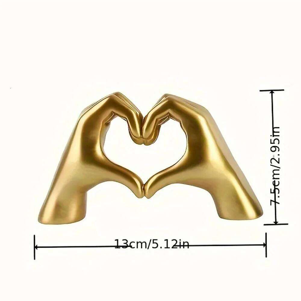 Resin Love Gesture Statues Sculptures Desktop Ornament Sculpture Figurines Nordic Light Luxury Art Crafts Office Home Decoration Y260202
