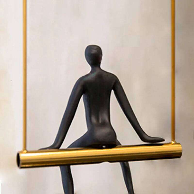 Creative Metal Contemplative Character Statues, Desktop Ornaments, Living Room Foyer, Wine Cabinet Decorative Crafts Y260202