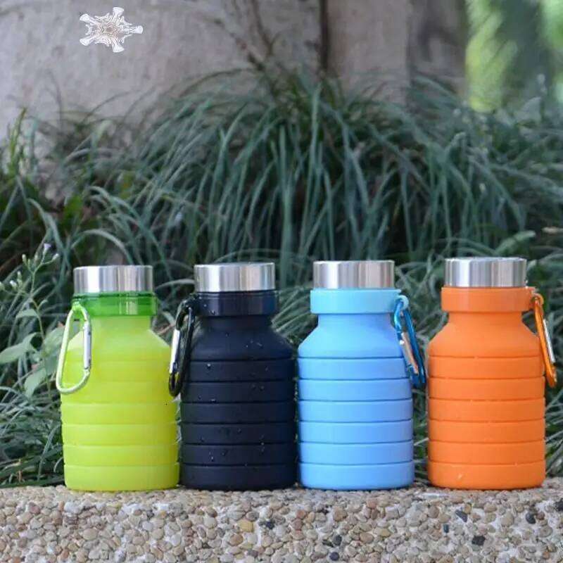 550ML Foldable Collapsible Telescopic Folding Cup Sports Travel Mug Silicone Water Bottle Green Z260202
