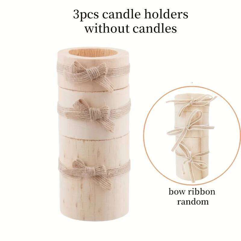 3 small candlesticks, candlestick decoration gifts, Bohemian-style wedding party table center decorations candles not included Y260131