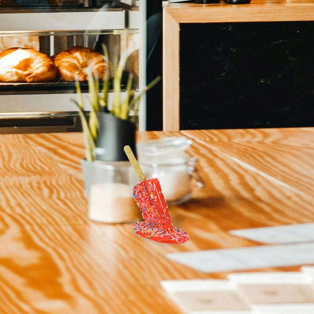 1pcs Melting Resin Sculpture For Home Decor Pranks Desktop Display Realistic Artificial Melted Ice Cream Prop Y260202