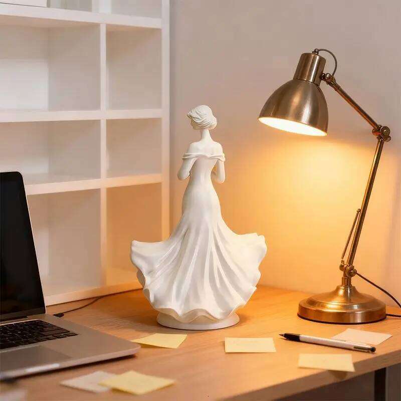 White Resin Figure Art Living Room Entrance TV Cabinet Human Body Exquisite Goddess Decor Woman Small Sculpture Gift Y260202