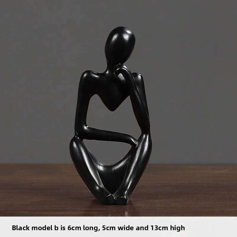 1pcs Explosive Mini Thoughtful Resin Ornaments Nordic Abstract Figures Handicrafts Light Luxury Home Decorations Y260202