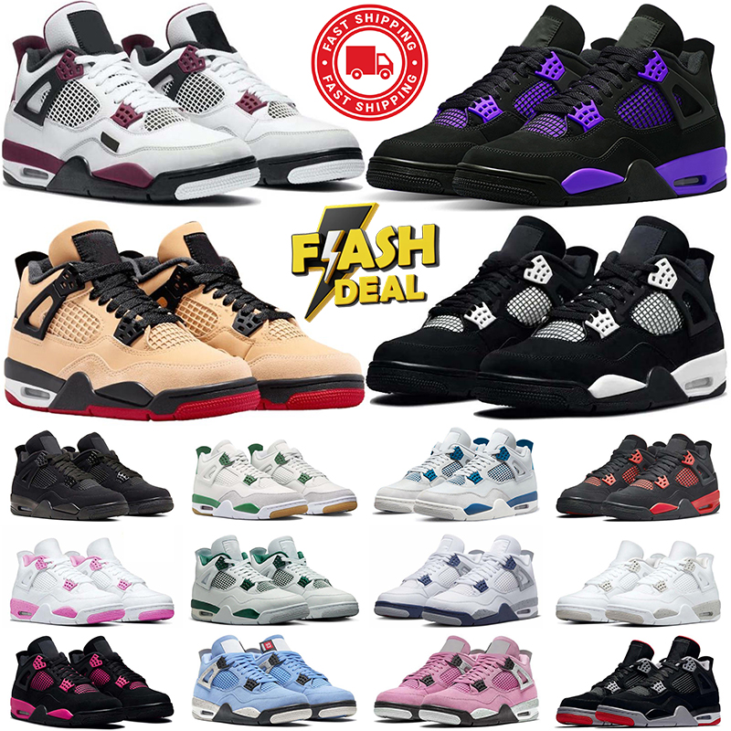 4 Basketball Shoes Designer Sneakers mens trainers jump mans 4s By Brick Military Black Cat Cement Grey Red Thunder Women outdoor sports sneaker