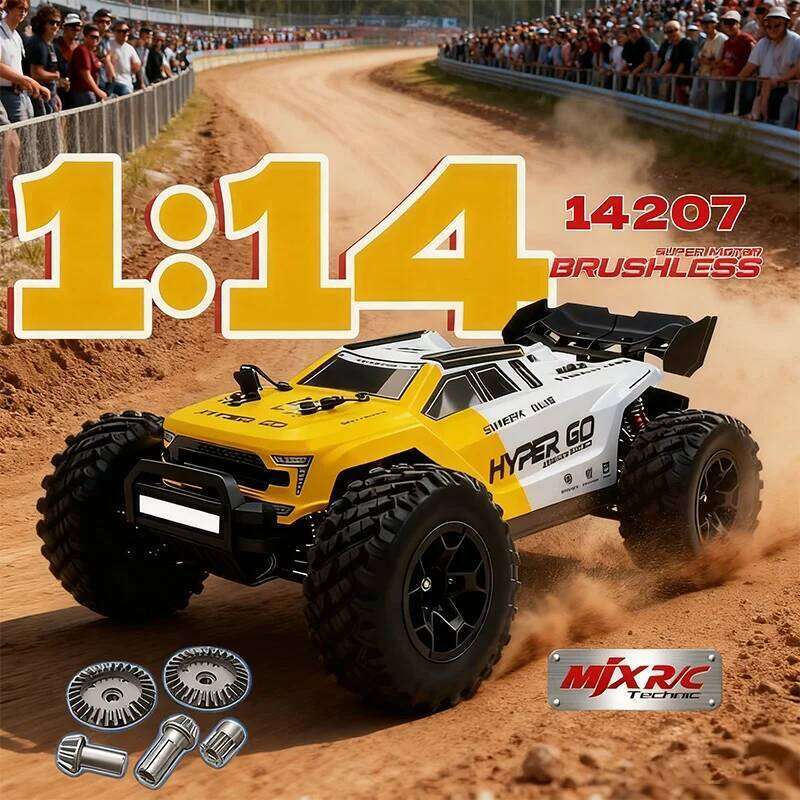 MJX HYPER GO 1:14 Brushless 14207 Remote Control 51KM/H High-Speed Off-Road Vehicle Double Shell Cost-Effective Climbing Car Y260131
