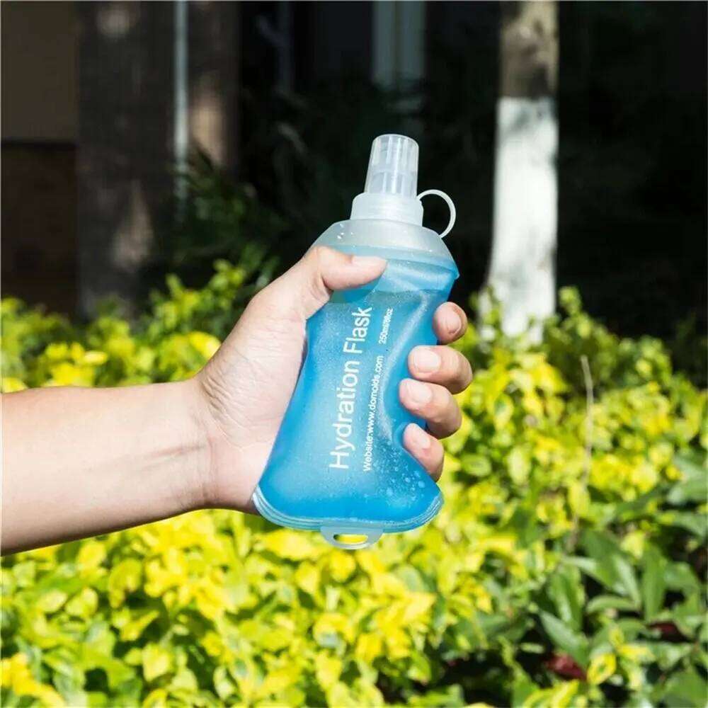 Portable TPU Folding Bag Blue Collapsible Water Bottle Soft Flask Hydration Pack Cycling Z260202
