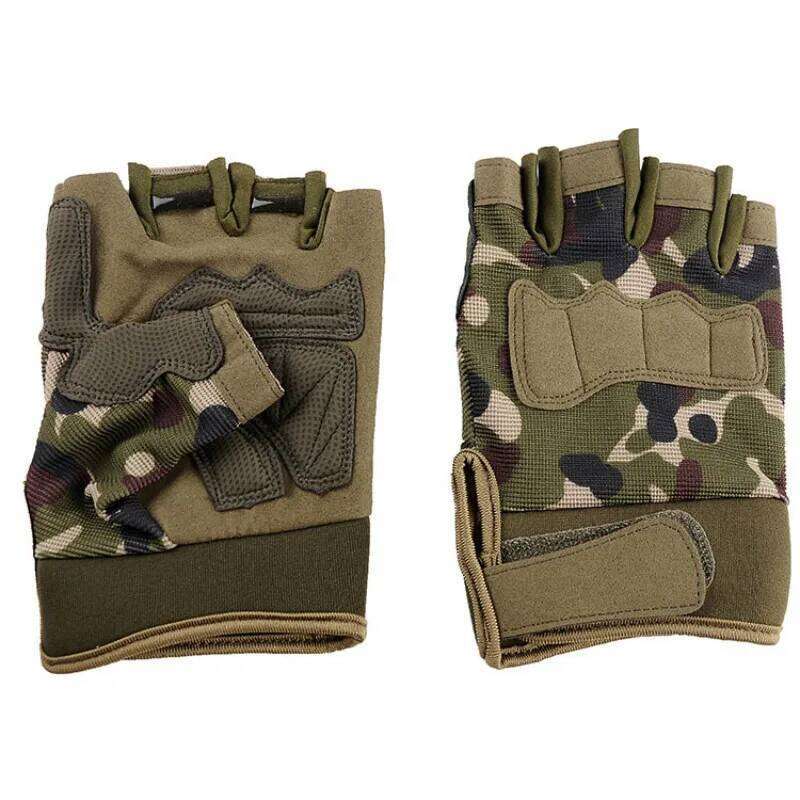 Men Women Tactical Military Army Shooting Cut Proof Fingerless Anti-Slip Outdoor Sports Paintball Airsoft Bicycle Gloves XJ260202