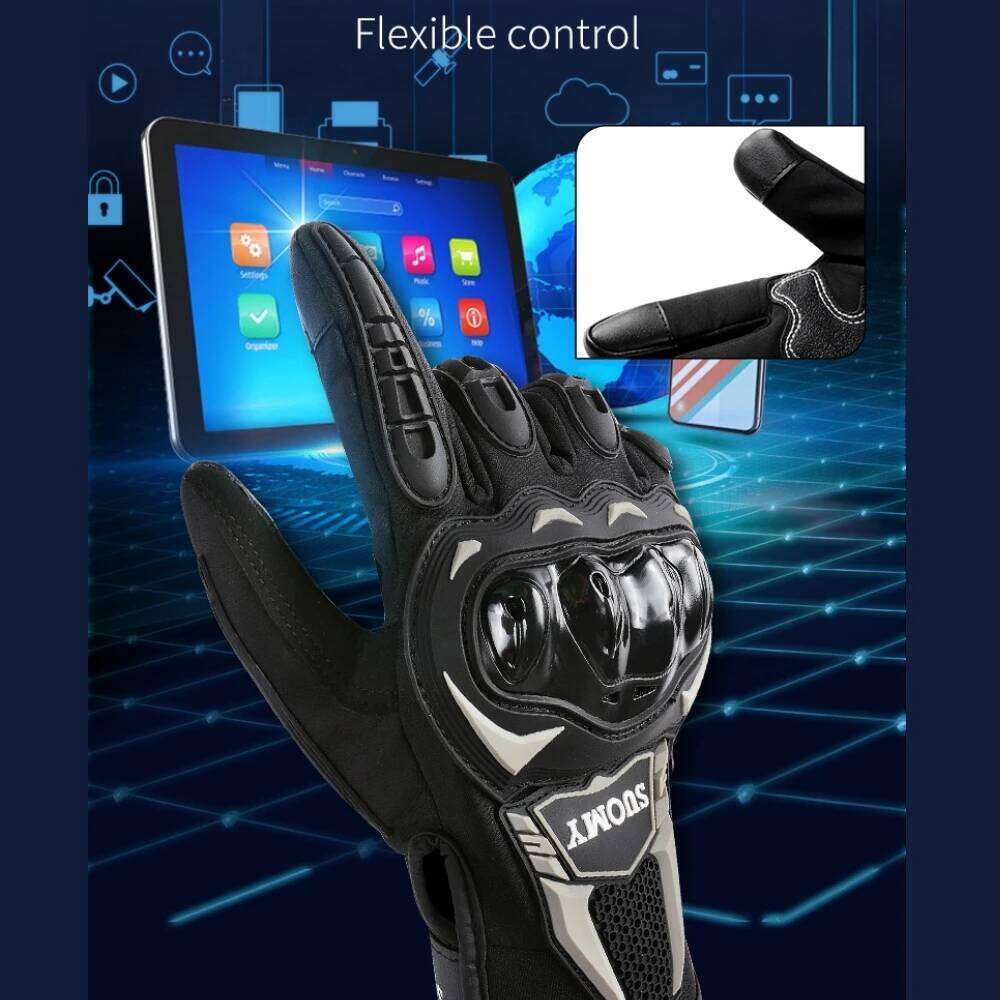 Winter Thin Motorcycle Gloves Men Women Touch Screen Motocross Riding Biker Glove for Cycling Black/Red M-XXL XJ260202