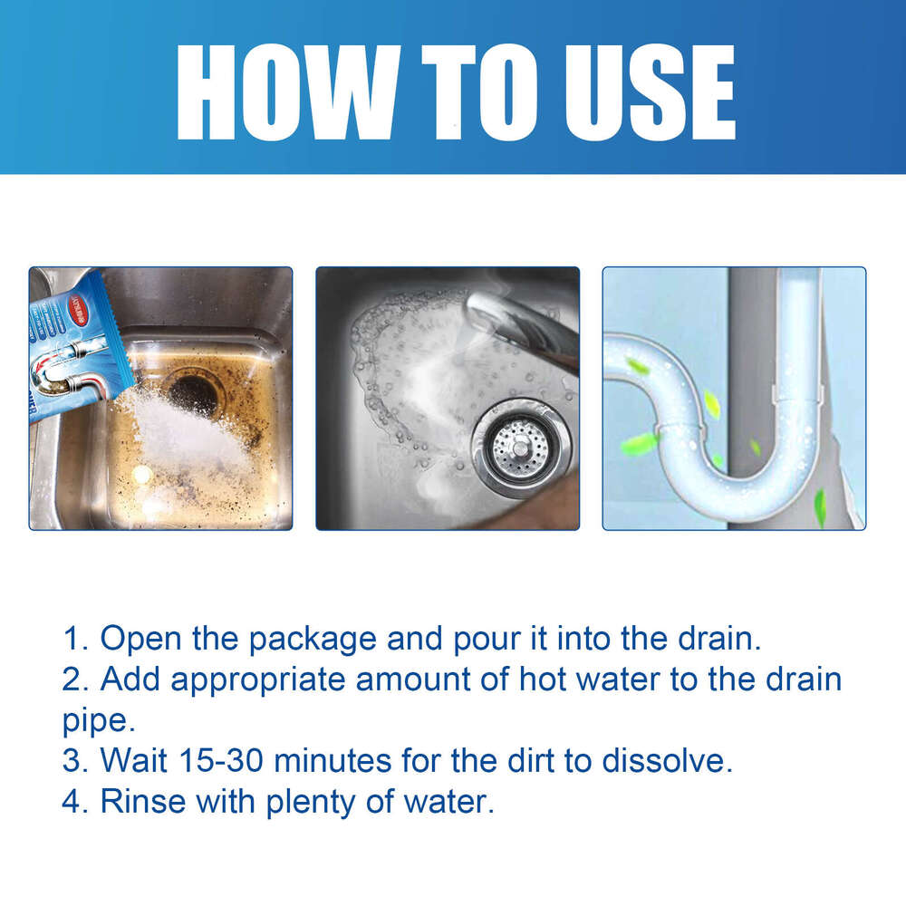Blockage Removal Toilet Kitchen Drain Anti-Clogging Cleaning Deodorizing Powder S260202