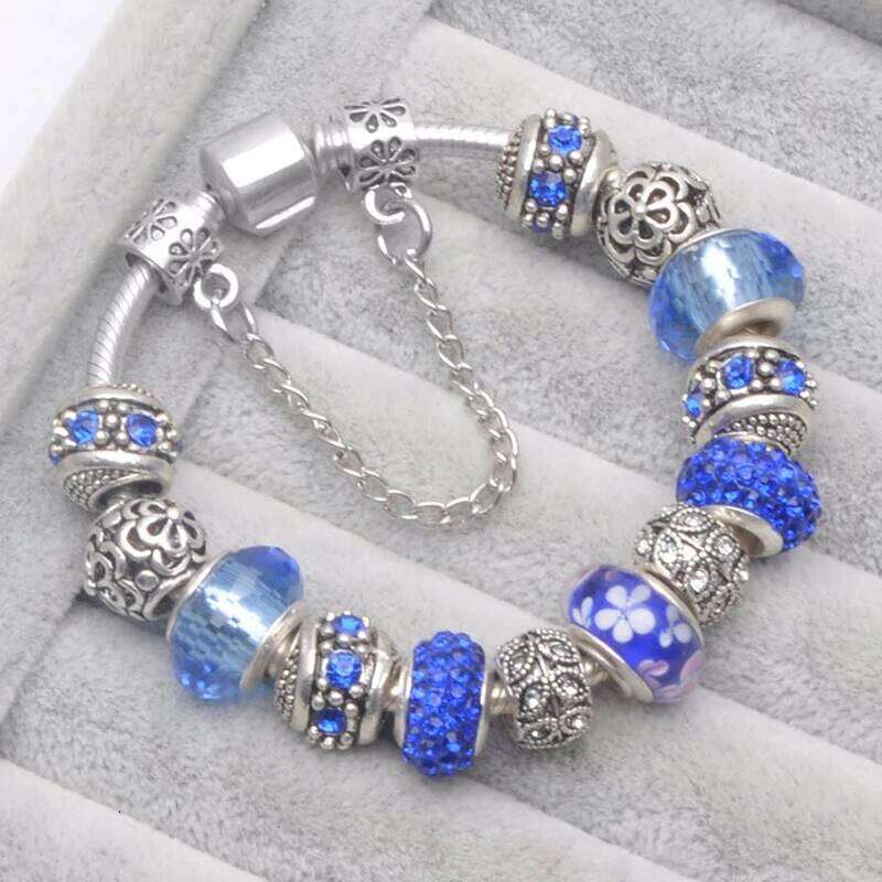 Christmas Gift Crystal Round Charm Fits Original Beads Bracelets Bangles For Women Couple Pulsera Jewelry H260202