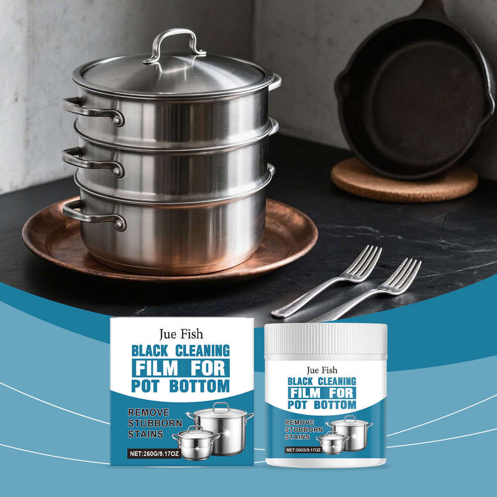 JUE FISH Pot Bottom Remove Black Stain Restore Cookware Gloss Dissolve Grease Cleaning Paste S260202