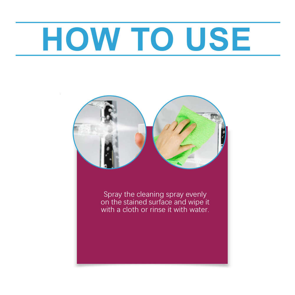 Jue-Fish Foam Cleaning Bathroom Glass Door Bathtub Water Stains Cleaner S260202