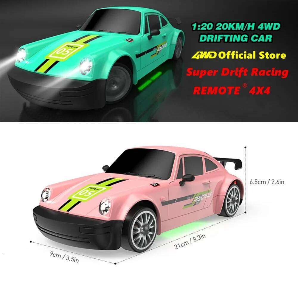 Remote Control RC Drift Car 2.4GHz 1:20 4WD 20KM/H High Speed Vehicle with LED Lights Racing Toy for Children Kids Adults Y260131