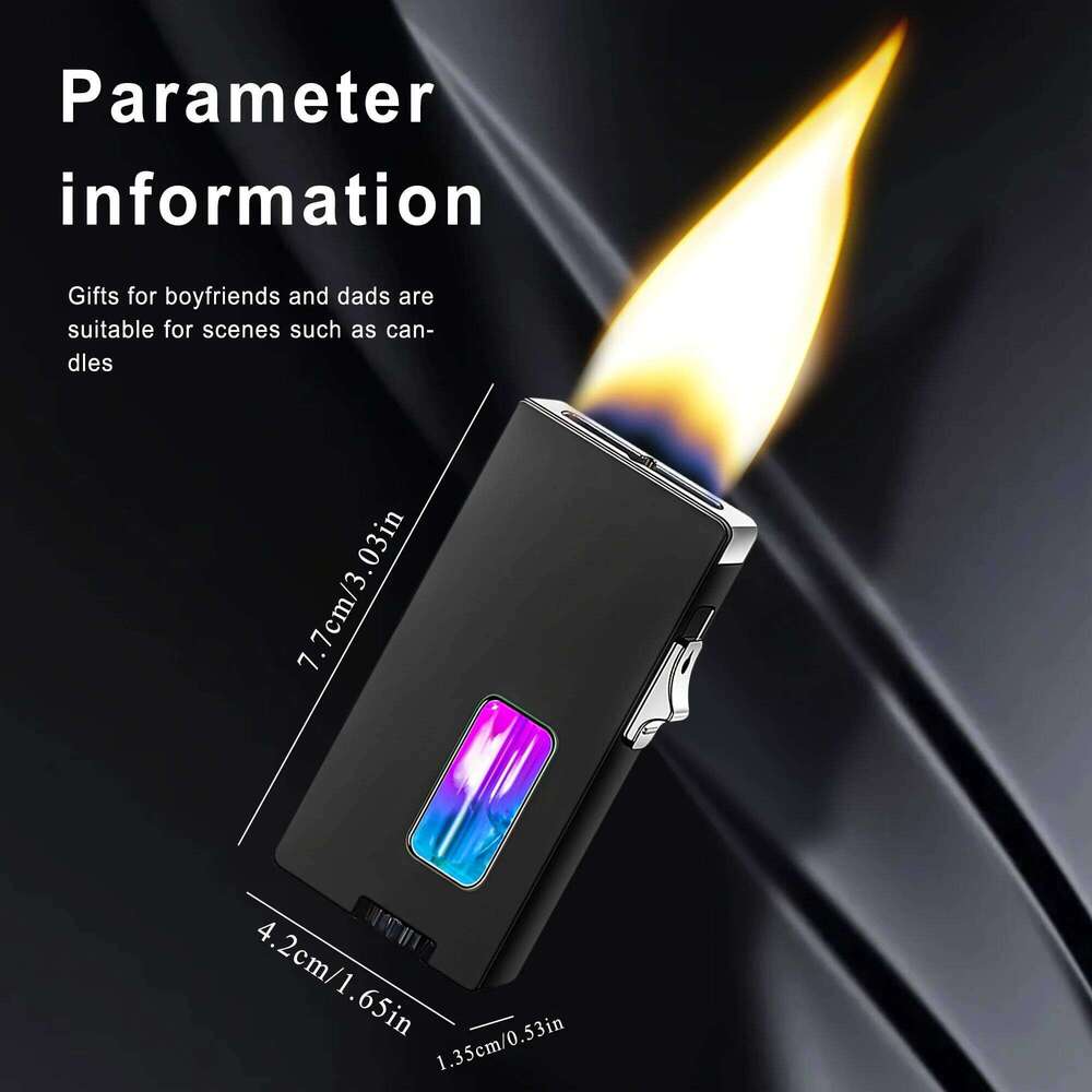 Shake Vibrating Ignition Extra Wide Open Flame Lighter, Transparent Gas Window, Creative Men's Gifts W260202