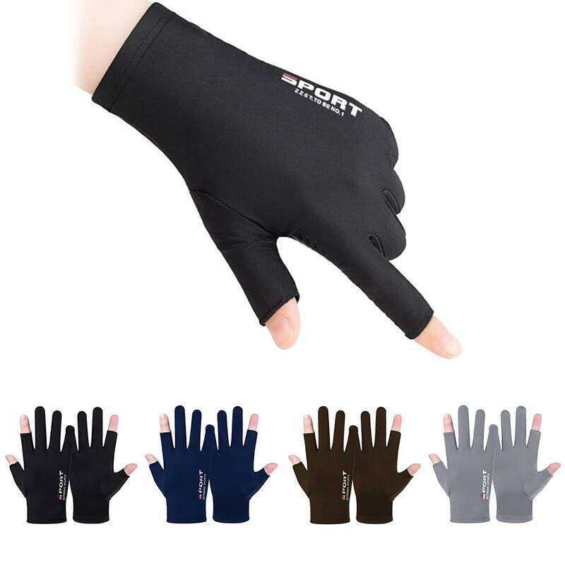 Anti-UV Men Women Sunscreen Antiskid Spring Breathable Cycling Sport Gloves Fishing XJ260202