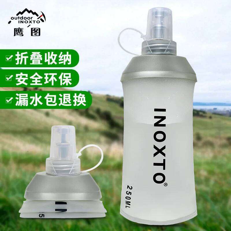 250ml 450ml 500ml PEVA Soft Flask Folding Collapsible Bottle TPU Free Outdoor Sport Portable Water Bag Running Camping Z260202