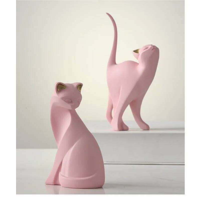 Resin Couples Cat Statues for Decorations Animal Figurine European Creative Wedding Gift Decorative Home Decor Sculpture Y260202