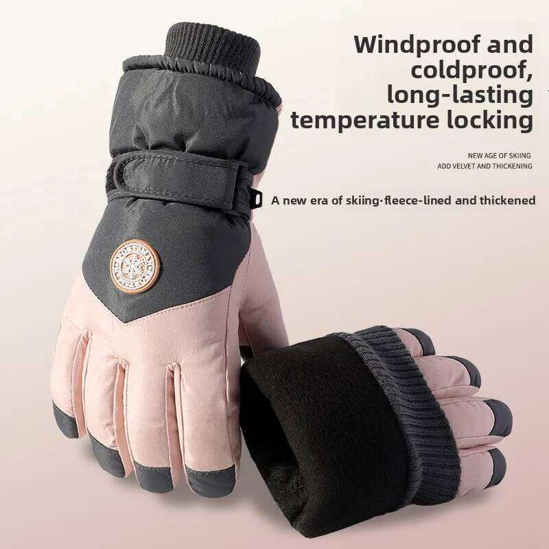 Winter Men's Women's Thick Velvet Warm and Windproof Outdoor Mountaineering Sports Cycling Touch Screen Skiing Gloves XJ260202