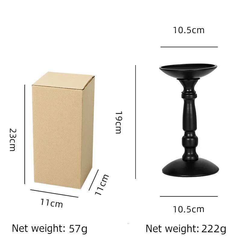 Steel Black Holders American Retro Candlestick Table Decoration Roman Pillar Candle Stand Y260131