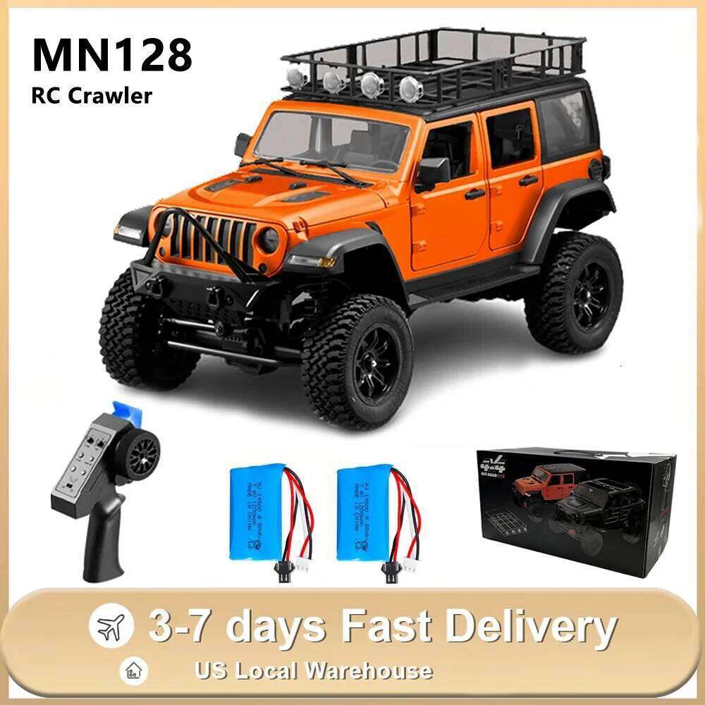 1/12 MN128 RC Crawler 2.4G Climbing Buggy Professional LED Light Remote Control Vehicle Toys with 2 Batteries US shipping Y260131