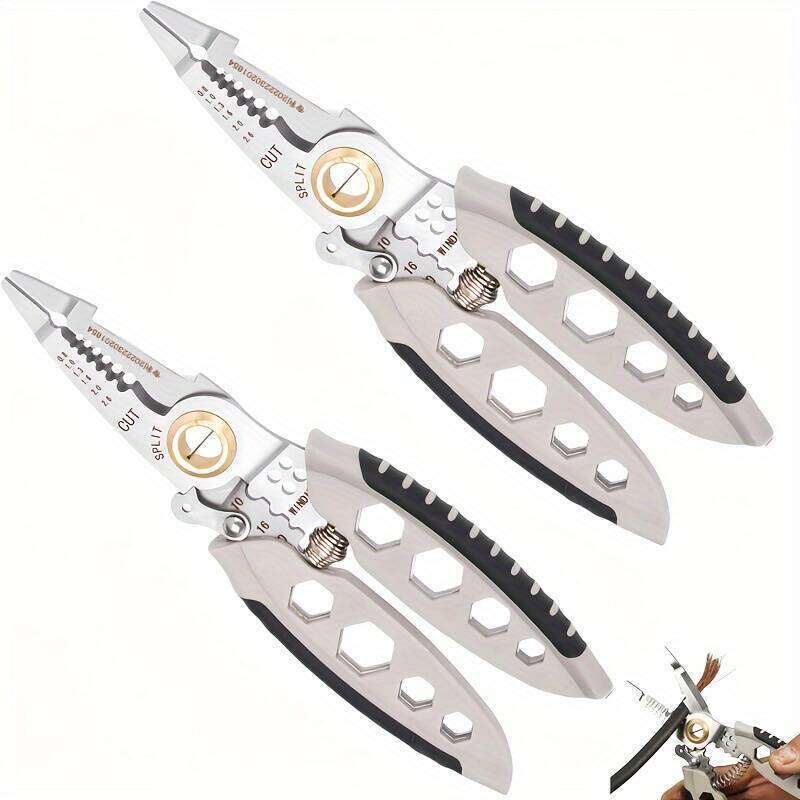 Multifunctional White Center 7inch Electrician Special Stripping Tool Stainless Steel Breaker Wire Stripper S260202