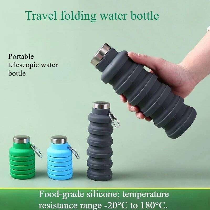New folding silicone bottle, suitable for students, travel, fitness, portable , extendable children's water bottle Z260202
