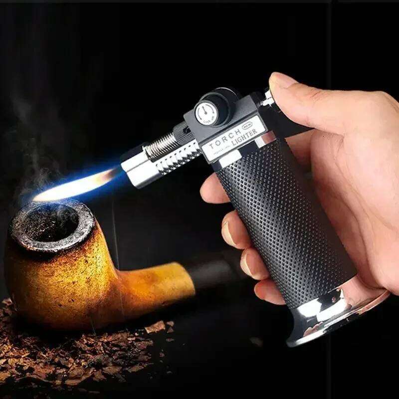 2025 New Windproof High Capacity BBQ Gas Lighter Torch Turbine Kitchen Cooking Spray Gun for Jewelry Metal Welding Men's Gift W260202