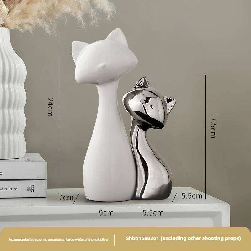 Artisan Cat Sculpture Minimalist CeramicDecor for Shelves & EntrywayWhimsicalFelineAccent with GoldLeafUniqueHomeOfficeGift Y260202