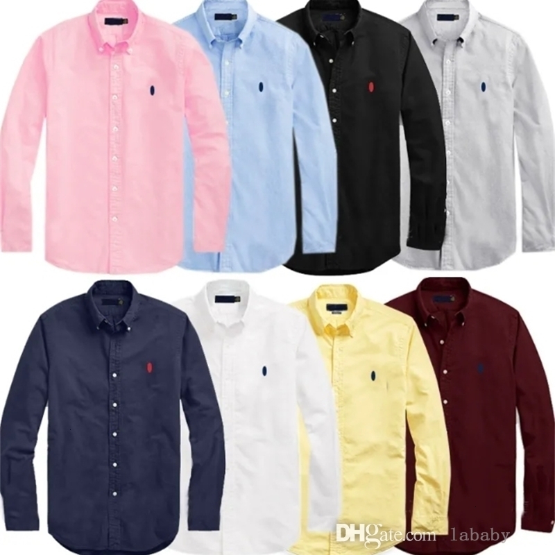 Designer Shirt Men Casual Blouse Top Luxury Cotton Shirts Long Sleeve Embroidery Button Down Social Business Tshirt