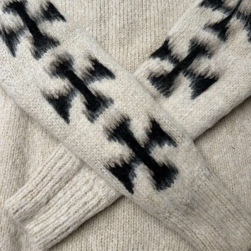 European And American Retro Cross Knitted For Men High Street Fashion Niche Design Loose Round Neck Sweater Ins Trend