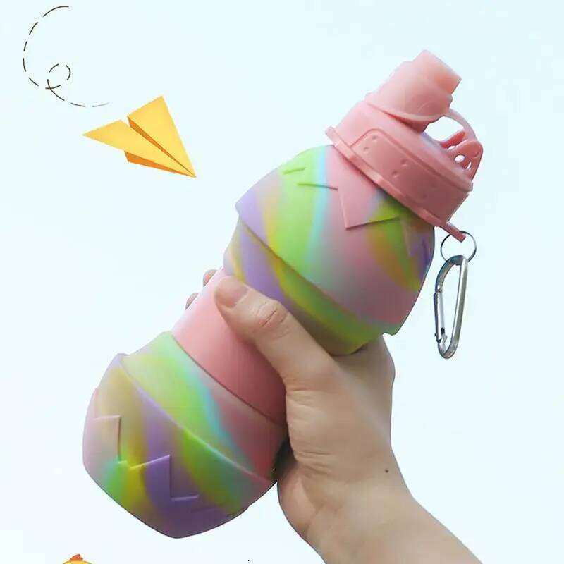 700ML Silicone Foldable Beverage Portable Hiking Cup Reusable Plastic Cups Outdoor Travel Gym Water Bottle Z260202
