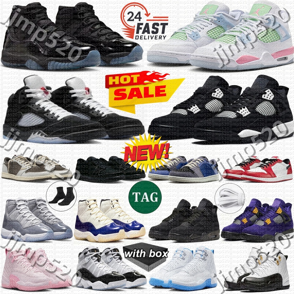 With Box 4s 5s 11s basketball shoes 4 Black Cat 2025 Gamma blue 11 Pearl Rare Pearl Pink H-Town Orchid Purple Valentine's Day lmperial women men sneakers trainers sports